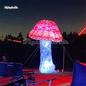 Giant Lighting Inflatable Mushrooms Balloon LED Fungus Model Blow Up Mushroom With A Red Domed Cap For Dancing Party Decoration