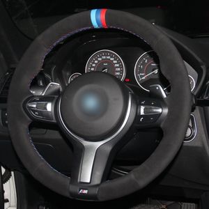 BMW F87 M2 F80 M3 F82 M4 M5 F12 F13 M6 F85 X5 M F86 X6 M F33 F30 MスポーツカーアクセサリーのためのDIYカスタムスエードステアリングホイールカバー