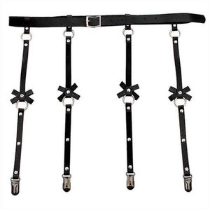 NXY SM Bondage Leather Leg Harnes Punk Gótico Sexy Lingerie Erótico Cinto Meias Suspender Correias Garter Body Sex Toys 1223