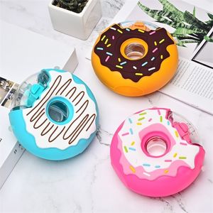 Garrafa de água tritan dos desenhos animados para crianças BPA Free Donuts Creative Silicone Kettle Portátil com garrafas de água de palha 380ml R2011 201221