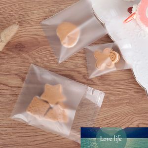 100Pcs Plastic Transparent Frosted Candy Cookie Gift Bag with DIY Self Adhesive Pouch Wedding Birthday Party Candy Packaging Bag