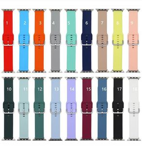 Apple Watch Bantları için Silikon Kordon Bandosu Lüks Sapanlar IWatch 7 6/5/4/3/2/1 Yabani Stil Dayanıklı Pin Toka 41mm 42mm 44mm 45mm 40mm Spor Watch Band Yedek Bilezik