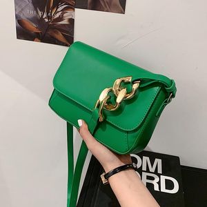 Evening Bags Thick Chain Design Cute Solid Color Small PU Leather Underarm Shoulder For Women 2022 Summer Simple Handbags And Purses