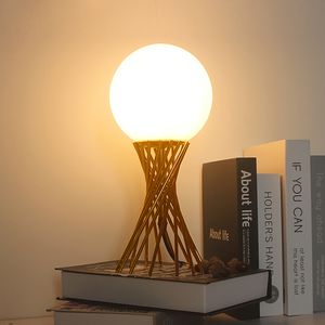 Nordic Metal LED Lampa Stołowa Nowoczesny Salon Szklany Ball Desk Light Sypialnia Bed Home Decor Lampy