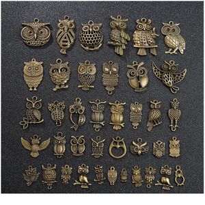 Vintage karışık 20pcs metal baykuş kuşları hayvan takılar boncuklar bilezik kolye el sanatları takılar için el yapımı diy yapım jllpzj