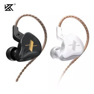 Fones de ouvido KZ Edx HiFi fones de ouvido com ouvido com o fone de ouvido de cancelamento de ruído esportivo de cabo de 2 pinos para iPhone Samsung Android Smartphones