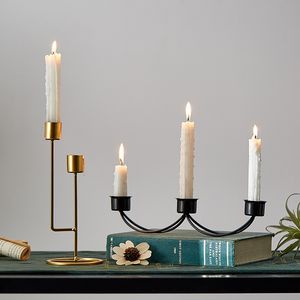 Europe Style Metal Candlestick Home Decoration Wedding Centerpieces Gold Candle Stand Lantern Votive Candle Holders Candelabra LJ201018