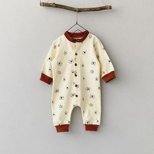 Vestiti del pagliaccetto del neonato 0-24M Pagliaccetti della ragazza appena nata Tuta in cotone a maniche lunghe con cappello Abbigliamento per bambini Vestito Tutina per neonati 201027