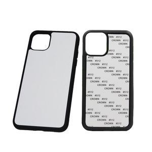 Blank 2d Sublimation Case TPU + PC värmeöverföring Telefonväskor för iPhone 12 Mini 11 Pro 7 8 8Plus X XS XR XS Max med aluminiuminsatser