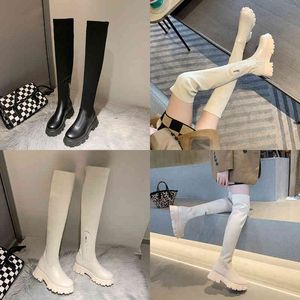 Boot Over the Knee Women 2022 Autumn High Heel Stretch Sock Stiletto Sexy Slim Thin Khaki Shoe Woman Thigh Bota 221223