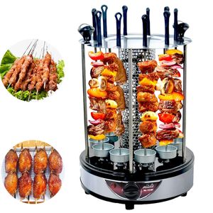 Elektrisk ugn Rökfri Grill BBQ Kebab Rotary Machine Grill Automatisk Rotation Rotisserie Roast Inhemska Lamm Skewers1PC