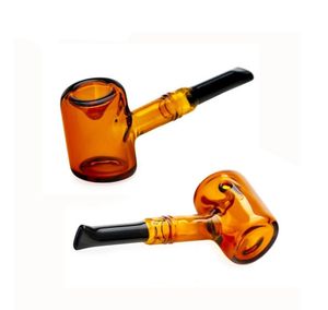 Stand all'ingrosso Fumo di tabacco in vetro Pipa da 12 cm mini protable Tabacco secco Herb Pipes con tappo in carb