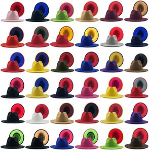 Uomo Cappelli Fedora Donna Jazz Panama Cappellino Donna Cappello a tesa larga Cappello patchwork Uomo Ragazza Trilby Chapeau Uomo Donna Primavera Autunno Inverno regalo all'ingrosso