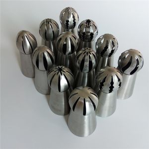 Cake Tools Wholesale- 12 PCS/LOT AMW Stainless Steel Russian Icing Piping Nozzles Wholesale Pastry Accessories Cupcake Decorating RU3131