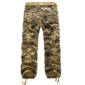 Wiosna Jesień Męskie Luźne Multi-Kieszonkowe Spodnie Kamuflażowe Mężczyźni Casual Bawełna Prosto Myte-Pocket Spodnie Męskie Spodnie 40 LJ201104