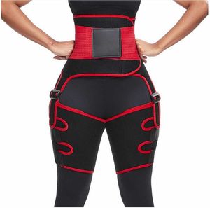 Slimming belt 3 in 1 Women Hot Sweat Slim Thigh Trimmer Leg Shapers Push Up Waist Trainer Pants Fat Burn Neoprene Heats Compress