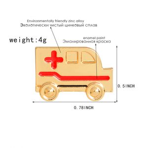 Krankenwagen-Brosche, rotes Kreuz, Anstecknadeln, individuelles MD-Doktor-Krankenschwester-Abschlussgeschenk für Studenten