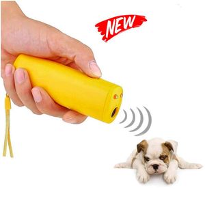Pet Dog Repeller Anti skällande Stoppa skäll Avskräckning Aggressiva djurattacker LED Ultrasonic 3 i 1 Ultrasonic Control Trainer Device YL0241