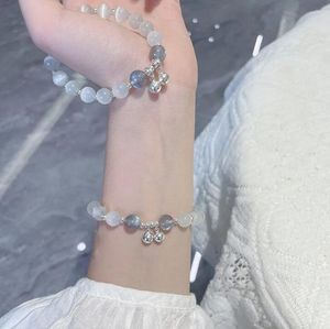 Lyxmode Naturlig pärla Lucky Bead Strängar Pärlarmband Brudberlocksmycken för kvinnor Dam Tjej Elastiskt armband Härliga smycken