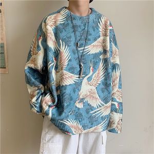 Winter Men's In Warm Blue/black/white Coats Cashmere Printing Knitting Woolen Sweaters High-quality Loose Casual Pullover M-XL LJ200916