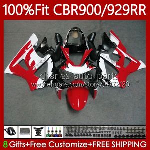 Honda CBR929RR için enjeksiyon kalıp gövdesi CBR929RR CBR929 CBR 929RR 900RR 900 929 RR CC 00 01 Üstyapı 68NO.15 CBR900 900CC 929CC 00-01 CBR900RR 2000 2001 OEM Beyaz Kırmızı Blk