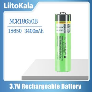 (Por mar) Liitokala NCR18650b 3400mAh 18650 Bateria 3,7V 3400 Mah Bateria de lítio Bateria de células li-on-top liso de baterias recarregáveis