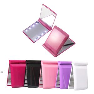 Mini LED Makeup Mirror Outdoor Portable Double Sided Folding Mirror With 8 Lights RRB13448