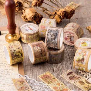 25x300mm Small Post Office Masking Washi Tape Vintage Golden Stamp Decorative Adhesive Tape Diy Scrapbooking Sticker Label