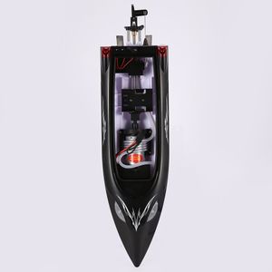 RC boat HJ806 47cm 2.4G RC 30km/h High Speed Racing Boat Water Cooling System Flipped Omni-directional Voltage Promp