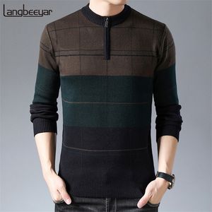 Neue Mode Marke Pullover Herren Half Zip Pullover Slim Fit Jumper Strickwaren Warme Winter Koreanischen Stil Casual Kleidung Männer 201221