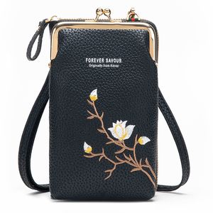 3PCS Messenger Torby Kobiety Pu Floral Prints Pionowa sekcja Hasp Portfel Mieszaj kolor