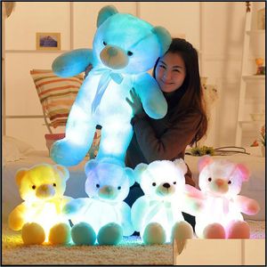 Doldurulmuş Peluş Hayvanlar Oyuncaklar Hediyeler 30cm Aydınlık Gölgeli Oyun Ayı Rag Doll LED LIGH LIGHT KİŞİ ADT Noel Partisi Sea Sea AAA879 DELİK