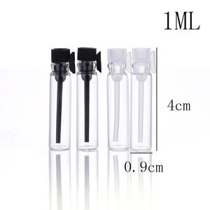 Frascos de amostra de óleos essenciais de perfume de vidro vazio mini bonitos com tampas de haste de plástico branco Frascos de vidro com conta-gotas de amostra