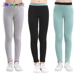 Zukocert Teens Girls Leggings Höst Varm Bomull Tjej Skinny Pencil Byxor Barn Tjocken Tjejbyxor Leggings för 3- Barn LJ201019