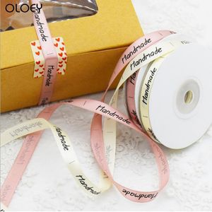 Gift Wrap 25yards Handgjorda band Cream Pink Color Wrapping Silk Satin Wedding Party Favor Box Cake Packaging1