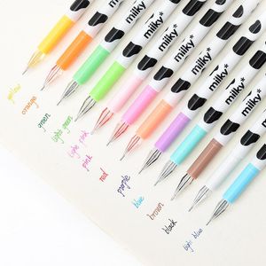 Wholesale children stationery sets for sale - Group buy 12pc set Creative cute color cow diamond gel pen color milky student kawaii pen school office stationery for children gift1