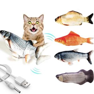 Elektronische Katze Spielzeug 3D Fisch Elektrische Simulation Fisch Spielzeug für Katzen Haustier Spielen Spielzeug Katze Liefert Juguetes Para Gatos Haustier Spielzeug LJ201125