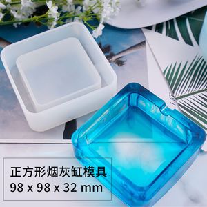 DIY Epoxy Resin Silikonformar Kristall Drop Lim Liten Runda Ashtray Mögel Vit Genomskinliga Miljöfartyg Verktyg Ny ankomst 7 5ly M2