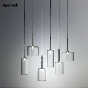 Żyrandole moda szklana butelka LED lampa wisiorek nowoczesny żyrandol eesthetyczny sufit wiszące bar Droplight jadalnia Deco Light