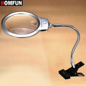 HOMFUN Daimond Painting Full 5D Square  Round Led Magnify Glass Diamond Painting magnifier Tools Gift 201201