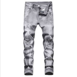 Mode Biker Jeans Männer Jean Homme Denim Hosen Herbst gerissen Spijkerbroken Heren Hohe Qualität Männlich Gerade Casual Hose G0104