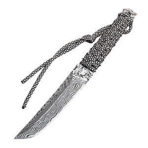 Sabit Bıçak Bıçak 440C Tanto Blade Tam Tang Paracord Kolu Deri Kılıf H5397 ile Düz Bıçaklar