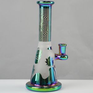 Pyrex glas bong färgglada bongs matt 14mm kvinnlig gemensam regnbåge heady glas rökning rör frost rakt rör dab verktygsvattenrör oljeplattor zdws2005