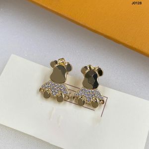 Brincos de luxo Na moda Simplicidade Urso Stud Feminino Delicado Zircão Set Auger Brincos para Mulheres Presentes