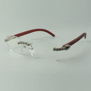 2022 natural tiger wooden glasses frame 3524012 with luxury bouquet diamonds for unisex, size: 56-36 -18-135mm