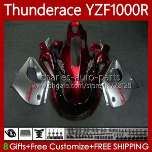 Bodys YAMAHA YZF1000R Thinderace YZF 1000R 1000 R 96-07 Karoser 87No.25 YZF-1000R 96 97 98 99 00 01 02 07 YZF1000-R 1996 2003 2004 2005 2006 2007 Kırmızı Simli Fairing