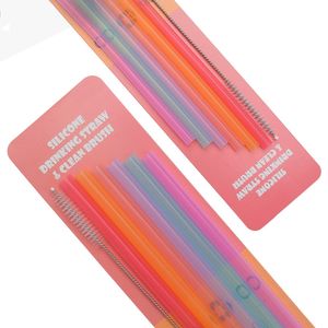 Silicone Drinkiing Straws och kiselåtervinbar dryck Straw Flexibel, Chewy, Bendy Säker för barn / Småbarn