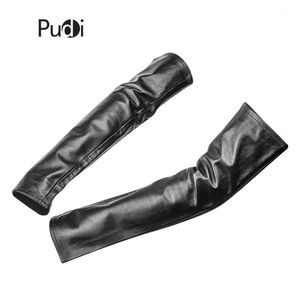 Guanti a cinque dita PUDI GL804 Guanti da donna in vera pelle nera con manica lunga a maniche lunghe in pelle di pecora 2021 Guanti moda invernale1