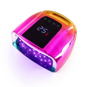 2022 96W Rechargeable Nail Lamp with Handle Cordless Gel Polish Manicure Light LED Lamp for Nails Wireless Nail UV LED Lamp 220107