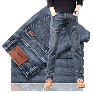 2020 New Men's Stretch Regular Fit Calças de Jeans Negócios Estilo Clássico Casual Moda Denim Calças Macho Black Blue Calças Calças Grey